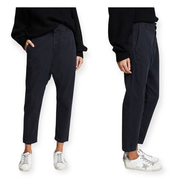 Nili Lotan Paris Drop Crotch Cropped‎ Pants in Jet Black  Size 6, New with tag - Picture 1 of 12